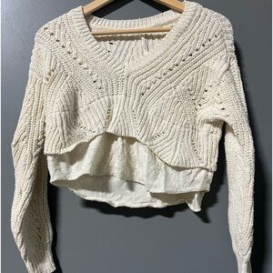 Cream Anthropologie Sweater